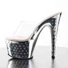 Pleaser - STARDUST701 Mules à talons - Chaussures de pole dance - Couleur argent/Transparent Product image